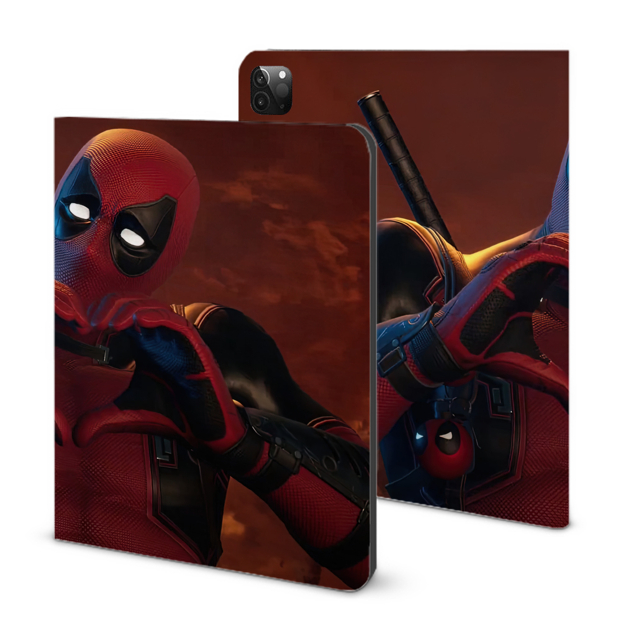 （画像用） Deadpool デッドプール IPadケース ペンホルダー付き ブックスタイルデザイン